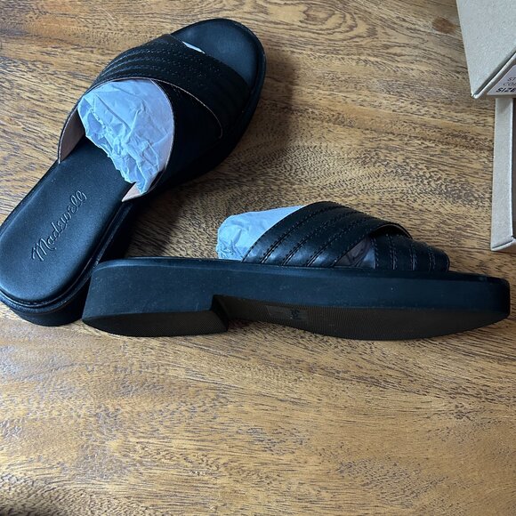Madewell Leather Criss Cross Slides - Picture 4 of 6